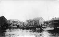 Fishing boats unloading