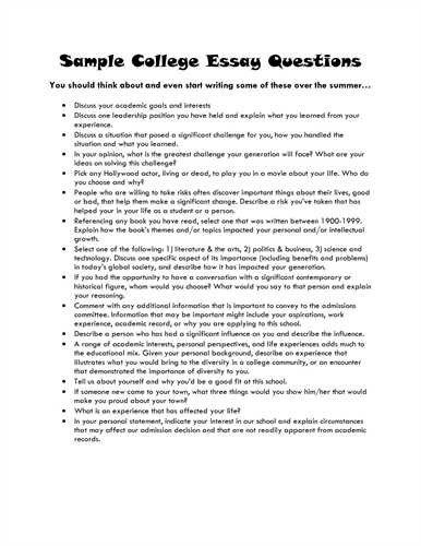 College essay question help